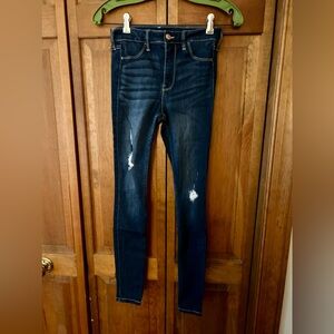 Hollister Women’s Blue Distressed High Rise Jean Legging Sz W25 L28
